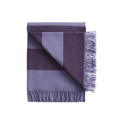Stilleben Sweater Polychrome Throw in purple and lavender 100% wool, bold striped throw woven by Silkeborg Uldspinderi.