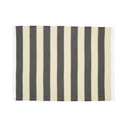 Silleben Sweater Throw in black 100% combed wool with tone-on-tone stripes.