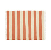 Stilleben Sweater Throw in orange 100% combed wool with tone-on-tone stripes.