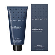 Skandinavisk Hav Hand Cream, a 75ml vegan hand cream made in Sweden with organic aloe vera and Swedish rapeseed oil, scented with salt spray, sea kelp, hawthorn, and beach rose.