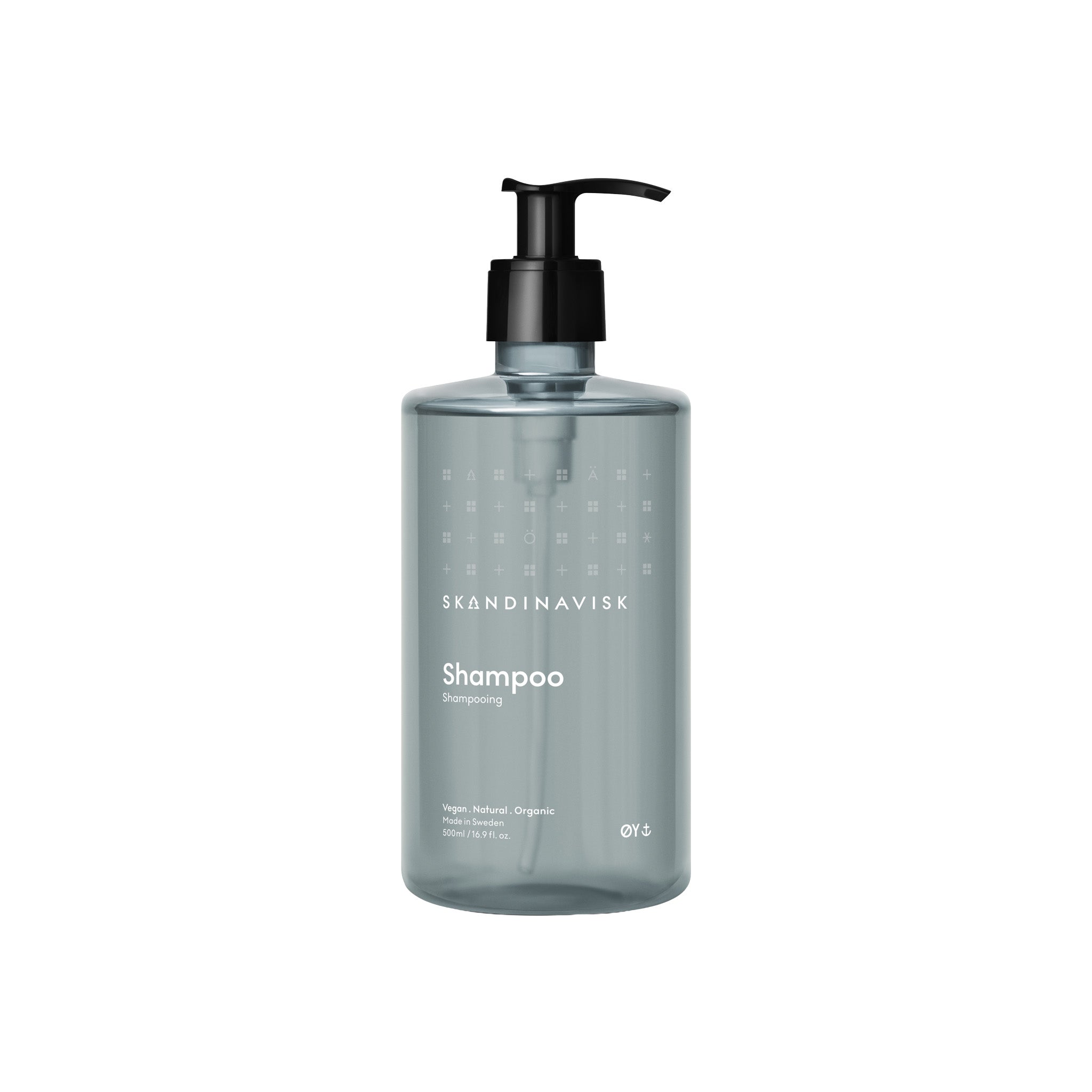 Skandinavisk ØY Shampoo with crabapple, dog rose, water mosses, and green leaves fragrance.