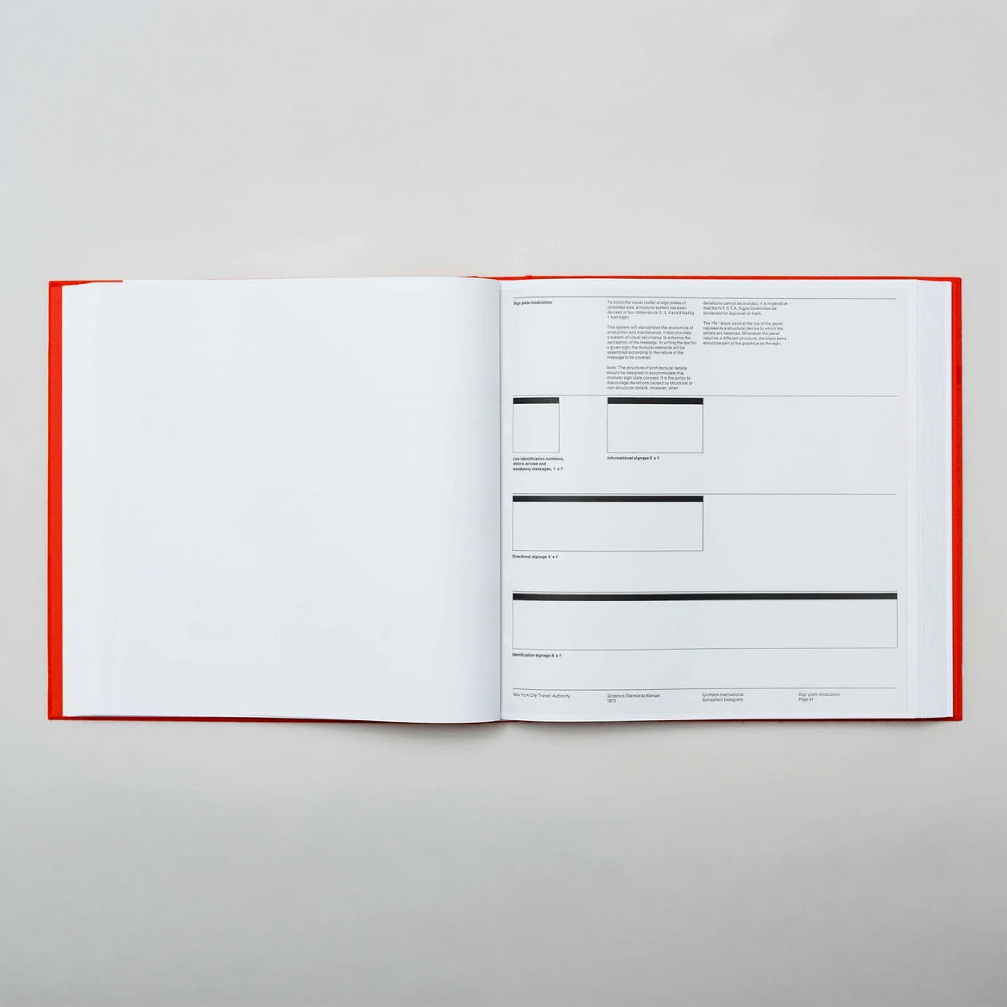 NYCTA Graphics Standards Manual featuring Massimo Vignelli and Bob Noorda’s iconic New York City subway graphic design system.