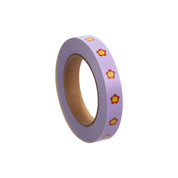 Sticky Lemon Flower Paper Tape roll featuring a colorful retro flower pattern on decorative paper tape for gift wrapping, crafts, journals, and stationery.