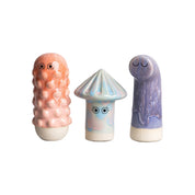 Familia by Studio Arhoj handmade porcelain figurines with colorful high-fire glazes and expressive eyes, each one-of-a-kind.