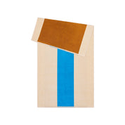 Aqua Toffee Bath Towel by SUITE702 with graphic aqua and toffee color-block design.