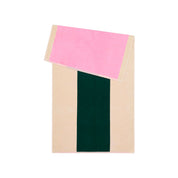 Pink Dark Green Bath Towel by SUITE702 with graphic pink and dark green color-block design.