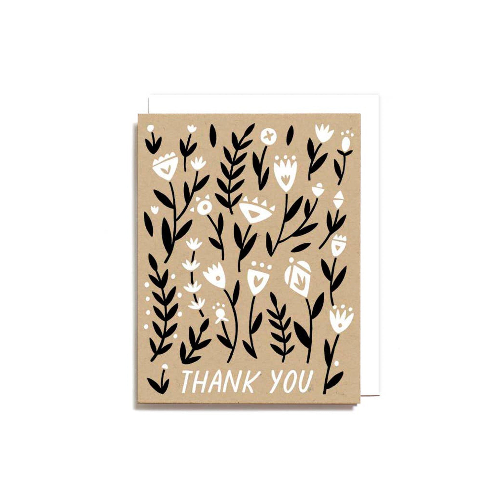 Thank You Floral Pattern Card - Hei-Hey