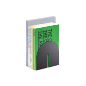 Tortuga Forma Graphite Bookend, solid steel arc design for supporting cookbooks, magazines, and novels.
