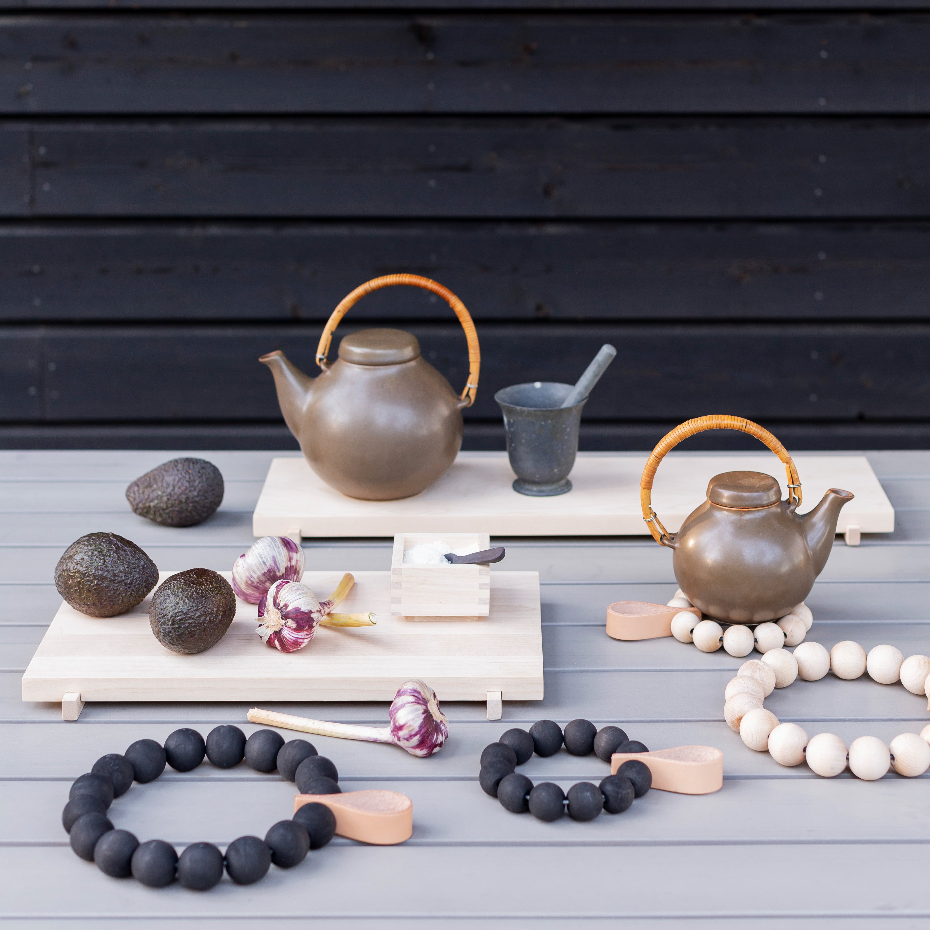 Verso Design KRANSSI Wreath Trivets and ILSA Serving Trays, handcrafted in Finland.