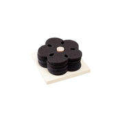 Verso Design KUKKA Coaster Set of eight wool felt flower coasters with birch wood stand, designed by Tuttu Sillanpää.