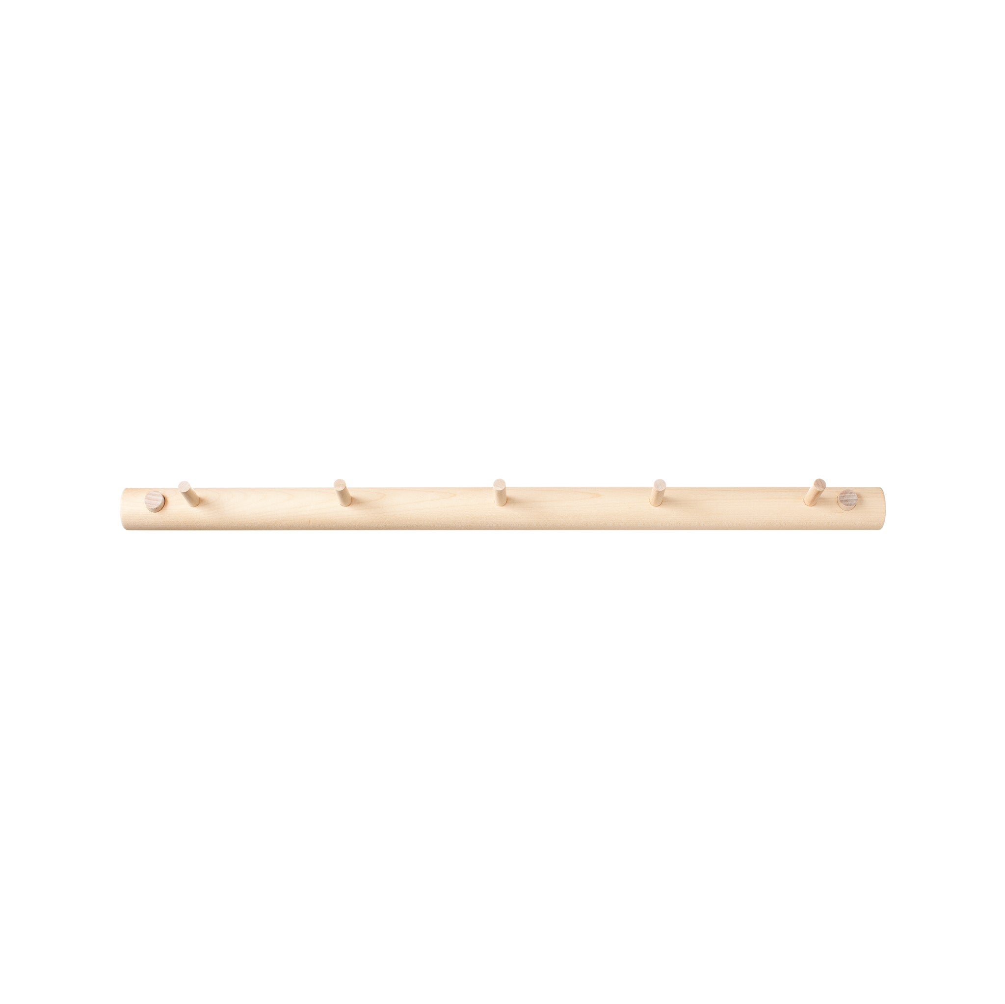 Verso Design OKSA Coat Rack in Birch wood, 50 cm wide, sustainably handcrafted in Finland with hidden screws and peg detail.
