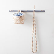 Verso Design OKSA Coat Rack in Grey birch wood, 50 cm wide, sustainably handcrafted in Finland with hidden screws and peg detail.