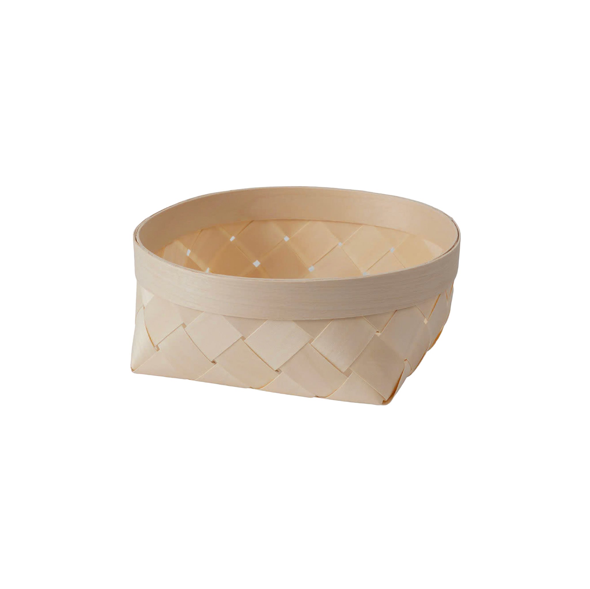 Verso Design Silva woven birch basket handcrafted in Finland for Scandinavian tabletop and home storage.