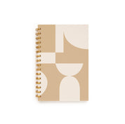 Worthwhile Paper Form Geometry Lined Notebook with neutral geometric design. Handmade wire-bound journal with cotton cover and recycled lined paper, 5.5 × 8.5 inches.