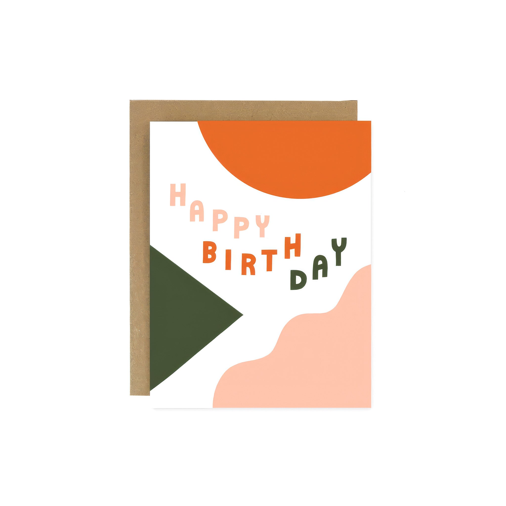 Worthwhile Paper Happy Birthday Shapes & Colors Card featuring colorful modern geometric shapes and Happy Birthday lettering.